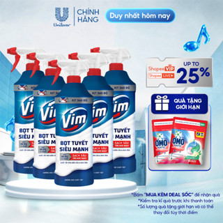 Combo 5 Chai Bọt Tuyết Siêu Mạnh Tẩy Bồn Cầu và Nhà Vệ Sinh Vim | Diệt 99,9% Vi Khuẩn (500ml)