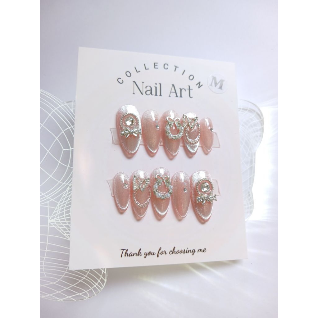 Nail box Móng tay thiết kế mắt mèo hồng mã số AB3