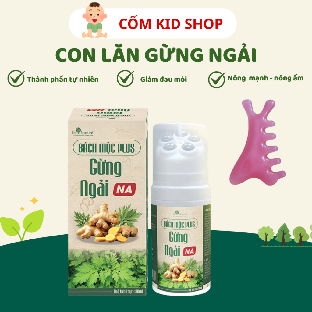 Con Lăn Bách Mộc Plus - Massage Hỗ Trợ Giảm Đau Mỏi Cổ Vai Gáy, Lưu Thông Khí Huyết - I'm Nature 130ml