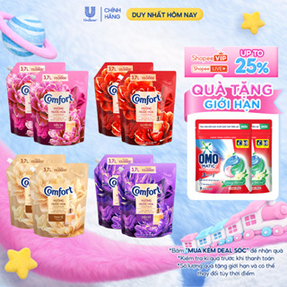 Combo 2 Nước Xả Vải Comfort Hương Nước Hoa 100 Giờ Lưu Hương túi 3.7L