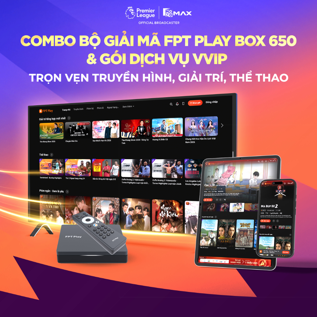 Truyền hình FPT Play VVIP kèm bộ giải mã FPT Play Box 360 | Trọn vẹn Truyền Hình VTV, Giải Trí, Phim Chiếu Rạp, Thể Thao
