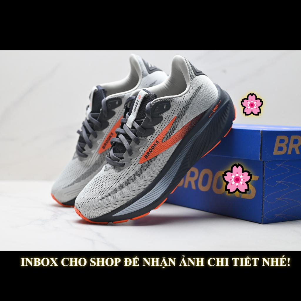 Giày Sneaker Thể Thao Chạy Bộ Pickleball Tennis Cầu Lông Nhận Order Theo Mẫu Fullbox.Brooks Ghost 17
