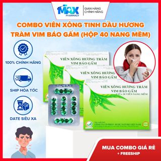 COMBO Viên xông tinh dầu hương tràm VIM Báo Gấm (Hộp 40 nang mềm) - Maxpharmacy
