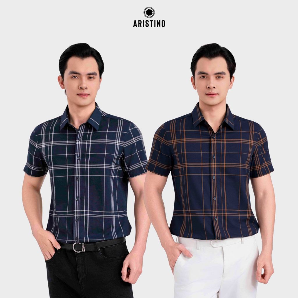 [ONLY ONLINE] Áo Sơ Mi Nam ngắn tay ARISTINO chống nhăn, co giãn nhẹ tạo độ thoải mái