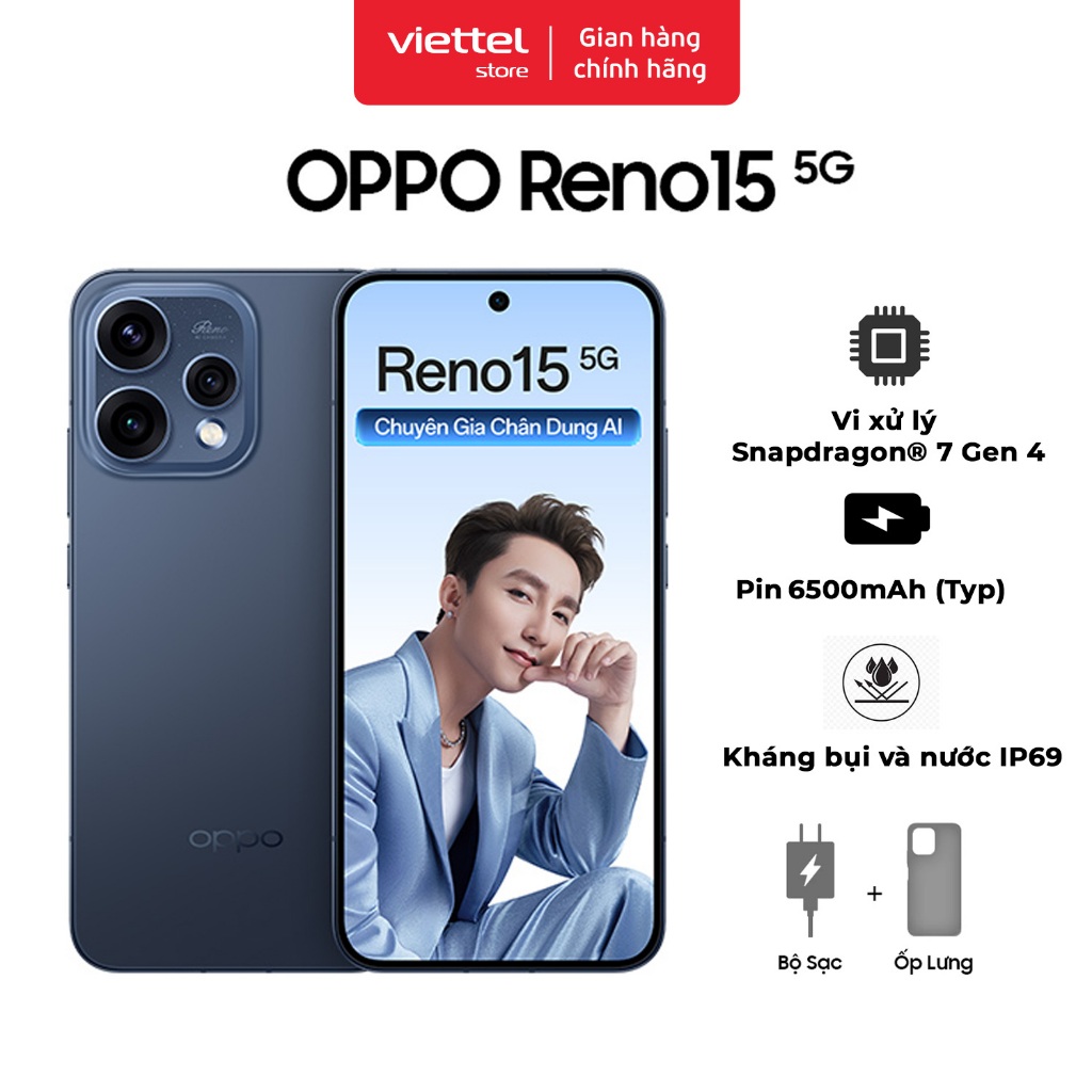 Điện thoại OPPO Reno15 5G 12GB + 256GB Chính hãng | NFC | Pin 6500 mAh | Sạc siêu nhanh SuperVOOC | BigBuy360 - bigbuy360.vn