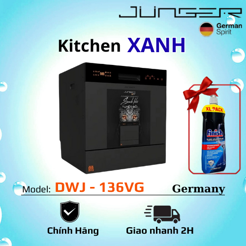 DWJ - 136VG/ Máy Rửa Chén Bát cao cấp Junger Leopard/ Rửa Tiệt Trùng UV Hoàn Hảo - Nhập Khẩu Thái