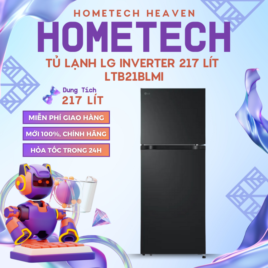 [GIAO LẮP MIỄN PHÍ HCM] Tủ lạnh ngăn đá trên Smart Inverter 217L màu đen lì LTB21BLMI, Chính Hãng 10