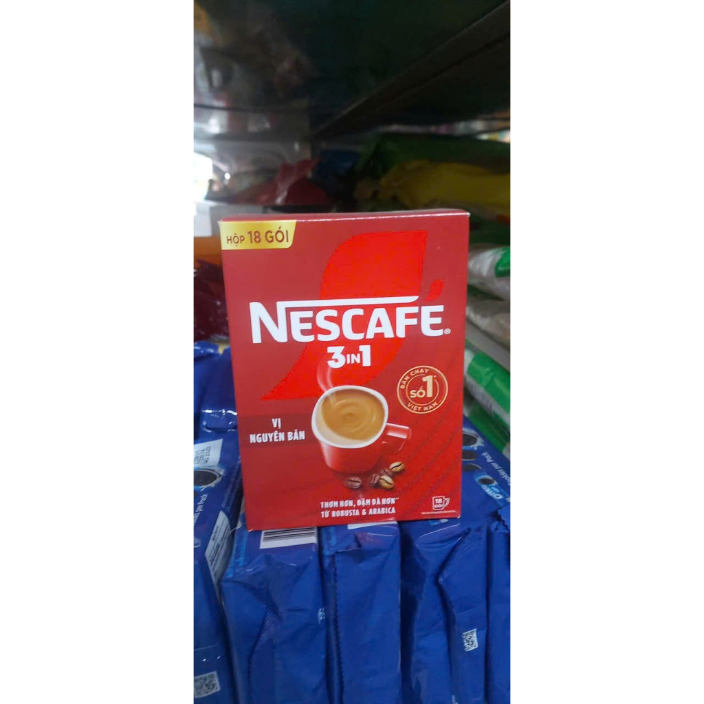 hộp Cà Phê Hòa Tan Nescafe 3 in 1 - Hộp (18 Gói X 16gr)