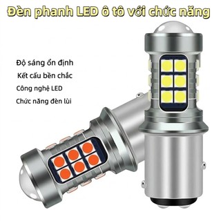 LIUOOP Bóng đèn LED HẬU điện chung DC 12v tới 24v thấu kính max sáng 27SMD 3030 - cho xe máy, ô tô 1157