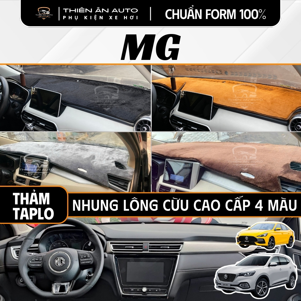 Thảm Taplo Nhung Lông Cừu MG5, MG ZS. MG HS, MG RX5, MG G50, MG7, Thảm Phủ Taplo Chống Nắng, Chống C
