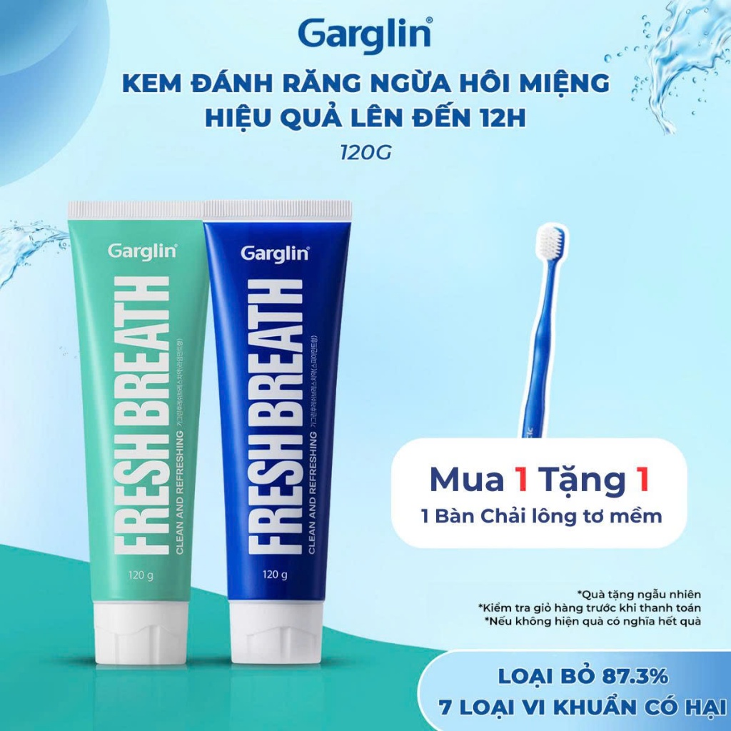 Kem đánh răng ngừa hôi miệng Garglin hiệu quả lên tới 12H tuýp 120g