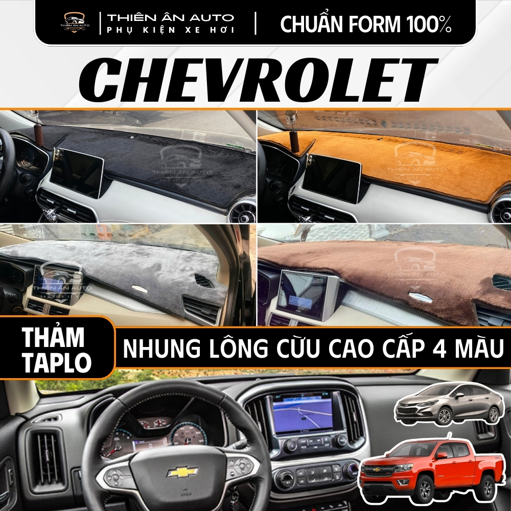 Thảm Taplo Nhung Lông Cừu CHEVROLET CAPTIVA, CRUZE, ORLANDO, SPARK, COLORADO, TRAILBLAZER, Chuẩn For