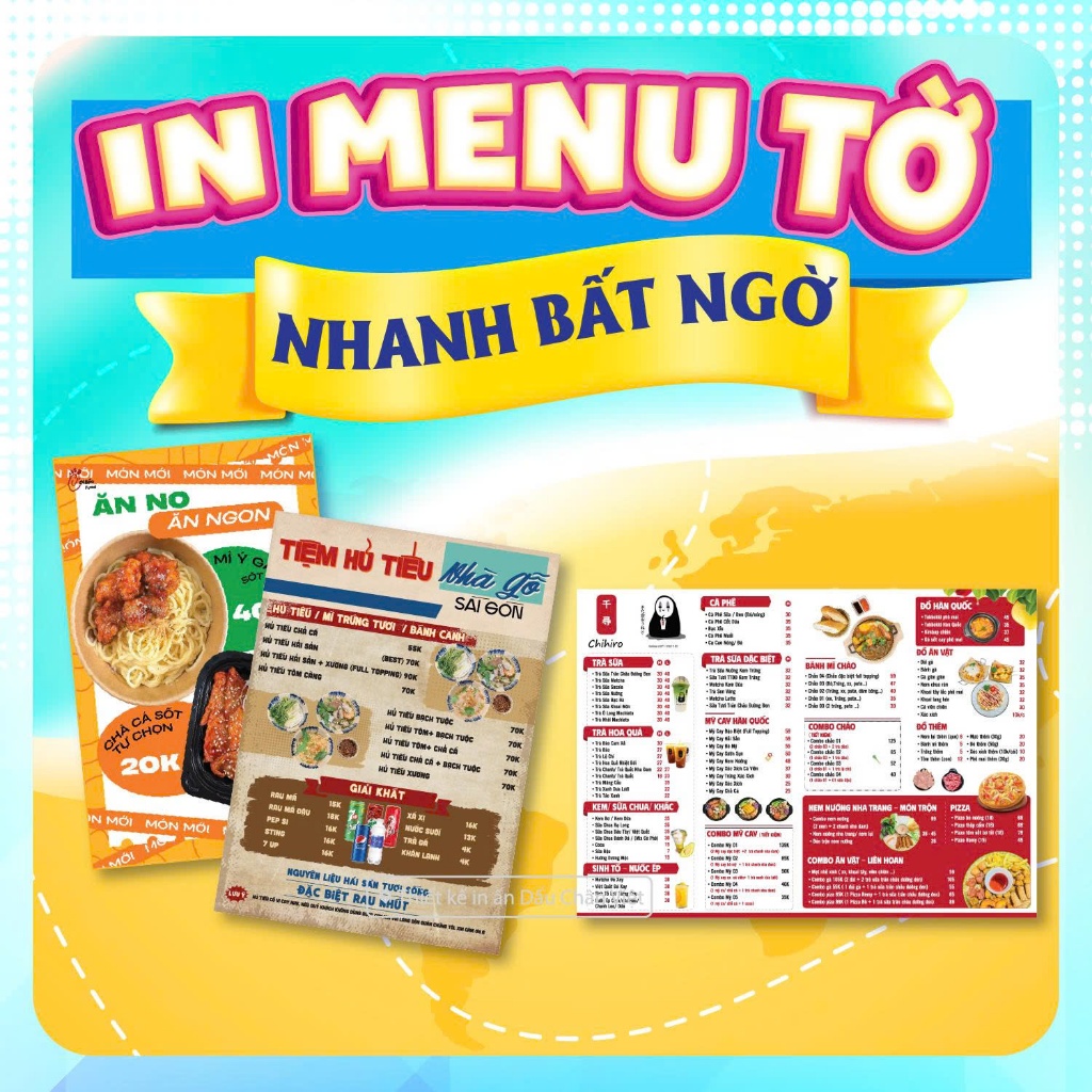 In Menu Formex, Menu PP Format Dày 5 Li Khổ A3 A4 | Thiết Kế & In Menu Quán Ăn, Menu Ăn Vặt Giá Rẻ