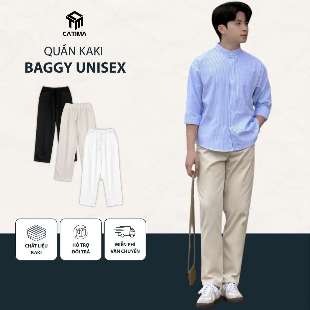 [Bản vải đẹp] Quần Kaki Baggy QK24 Catima Form Unisex Cạp Chun Co Giãn Đứng Form Không Co Rút