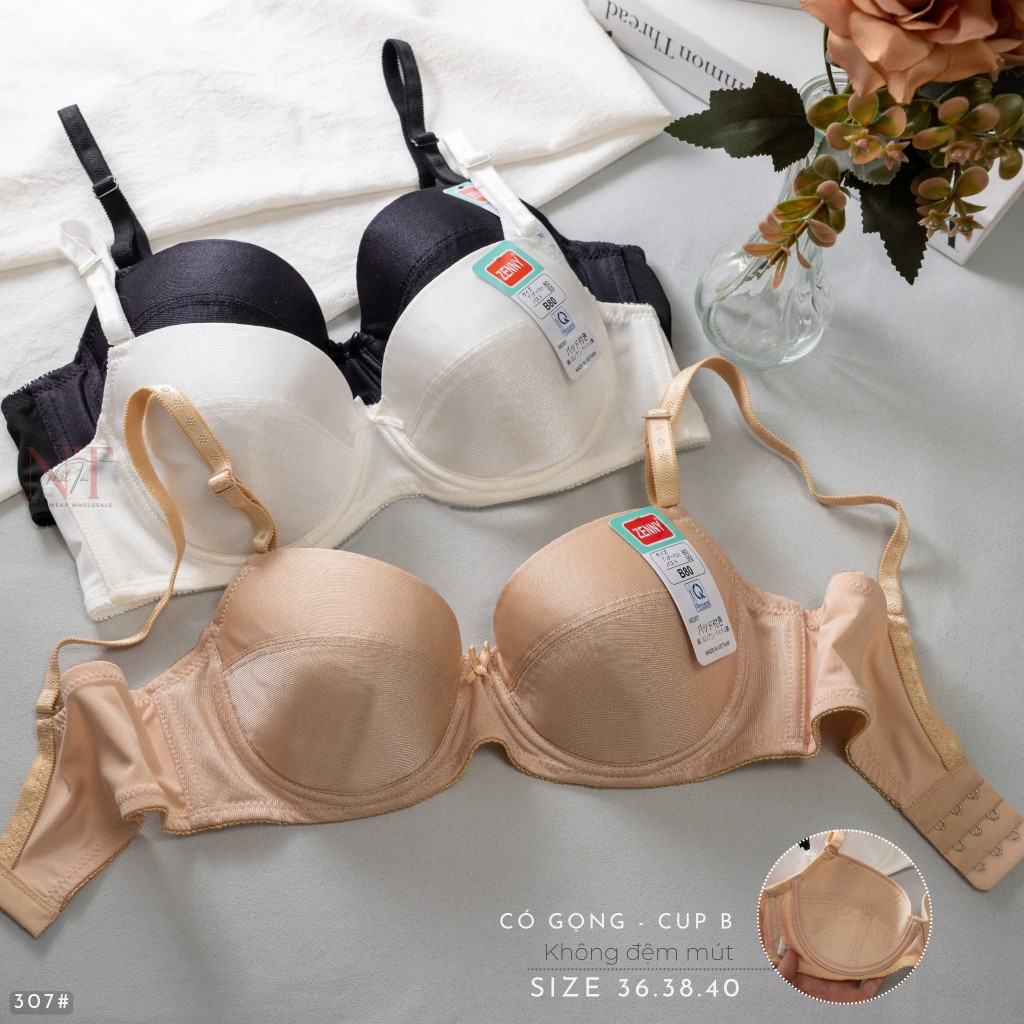 [Size36-40] Áo ngực Zenny trơn mỏng, cup B dây bảng to hàng có gọng