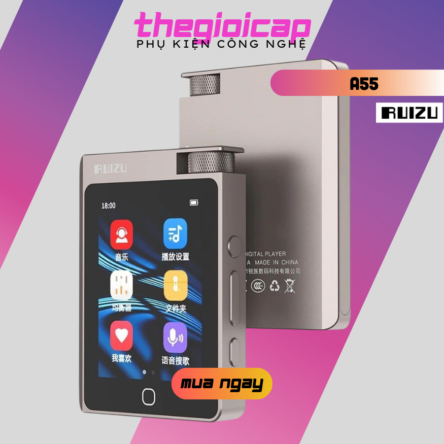 Máy Nghe Nhạc MP3 Màn Hình 2.8 Inch Sử Dụng Chip DSD256 Giải Mã Hifi Lossless Bluetooth 5.2 Ruizu A5