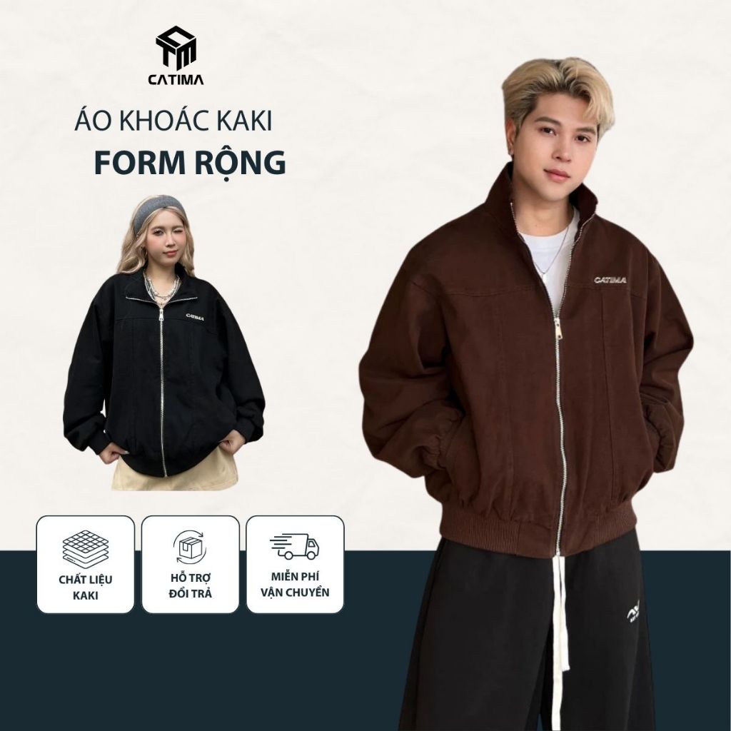 [Deal Mở Bán] Áo Khoác Kaki Form Rộng CATIMA Kaki Jacket Ak 52 Hai Lớp Lót Lụa Unisex Dễ Phối