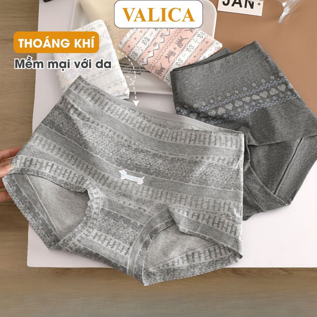 [ Xả Hàng ] Quần Lót Boxer Nữ Cotton Họa Tiết Đông Âu Mới – Quần Chip Nữ Co Giãn Mềm Mại  VALICA L52