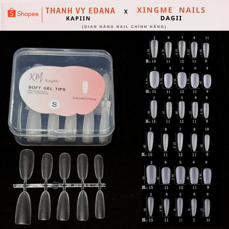 Khuôn móng tay , móng chân Xingme (Móng up XINGME hộp 100 móng 10 thanh)