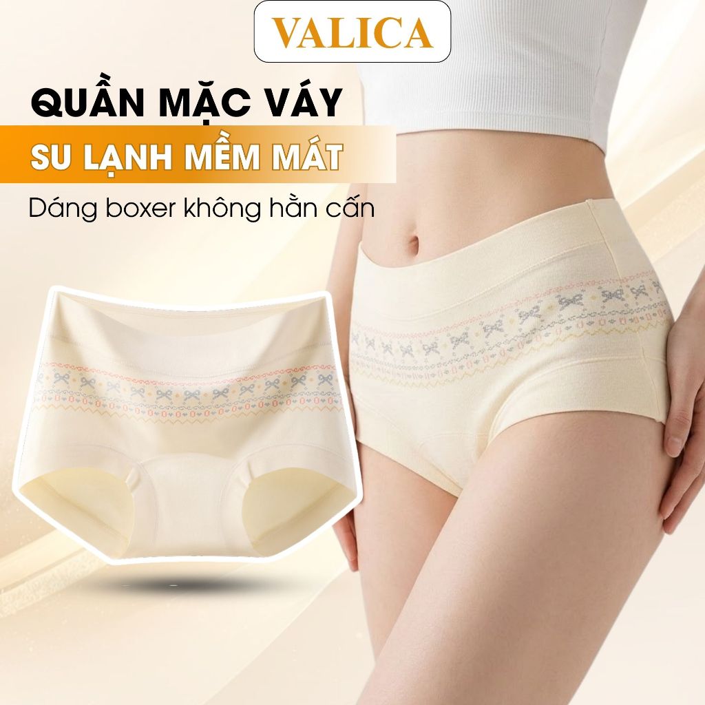 [MẦU MỚI] Quần Lót Boxer Nữ Cotton Họa Tiết Mới – Quần Chip Nữ Co Giãn Mềm Mại Không Cấn VALICA L529