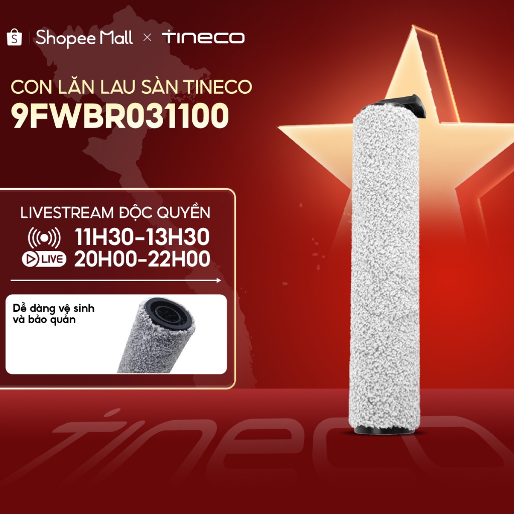 Con lăn lau sàn cho Tineco Floor One S3, Ifloor 3 Breeze, Ifloor 2 max 9FWBR031100 (Dùng cho Bản Quố