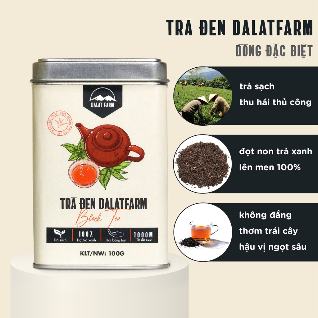 Trà Đen Dalat Farm - Hộp 100 g