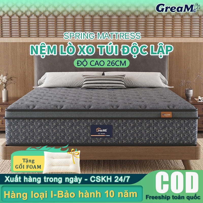 KADE Nệm Hybrid Latex 100% Đệm Foam Cao Su Non Thiên Nhiên Và Lò Xo Túi KADE Home Goods Mattress