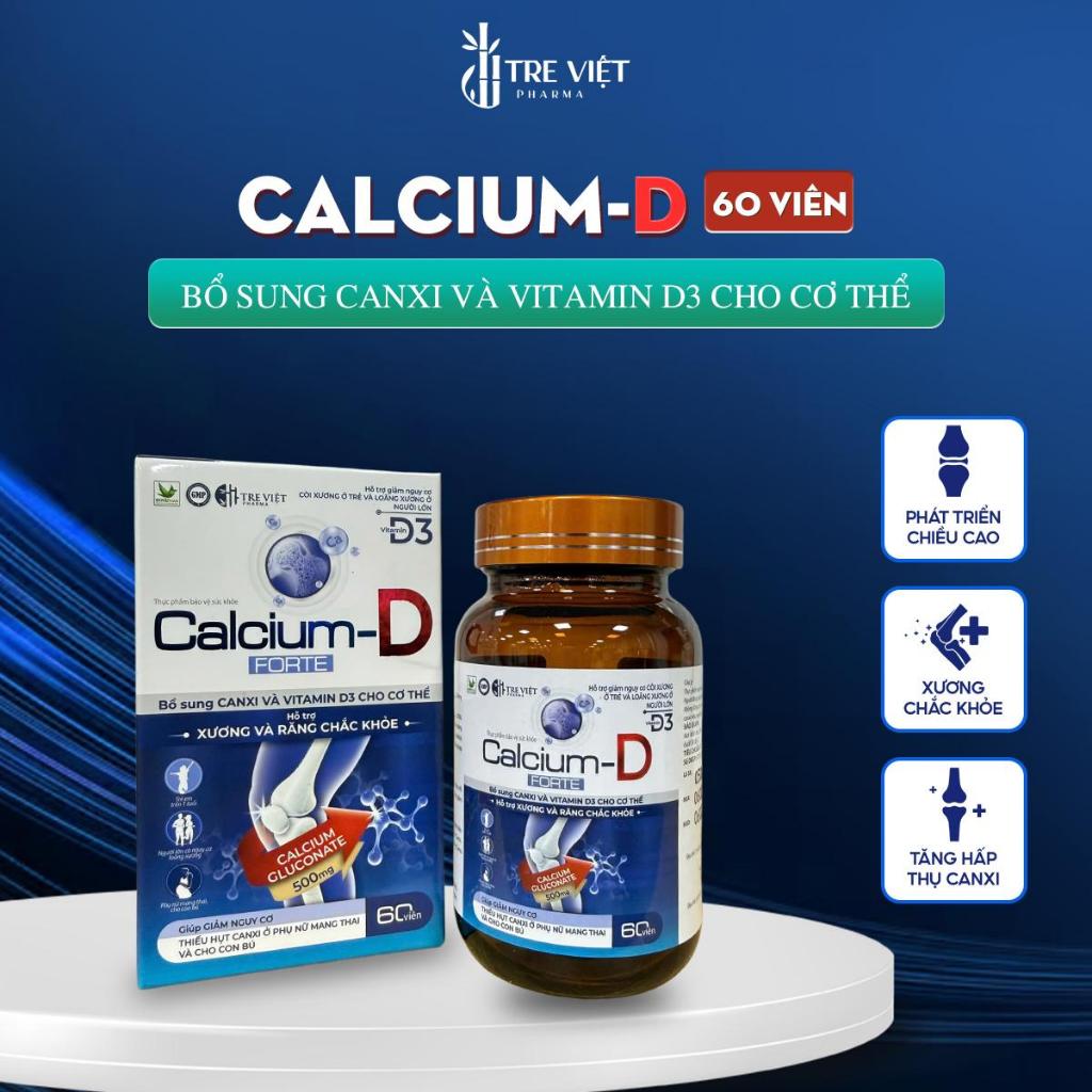 [ SẢN PHẨM MỚI ] Calcium-D Forte – Viên Uống Bổ Sung Canxi & Vitamin D3 Giúp Xương Chắc Khỏe (Hộp 60