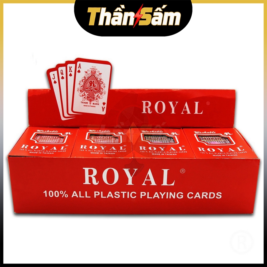 [Hộp 12 Bộ] Bài Tây Nhựa Đài Loan Royal Loại Cao Cấp Chống Nước 100% Bài Poker Nhựa PVC Plastic