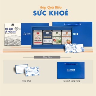 Hộp Quà Sức Khoẻ (Trà Oolong - Trà Sen - Mứt Vỏ Bưởi Chanh Dây - Hạt Điều Rang Muối)