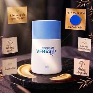 Kem nền nam V-FRESH PLUS: Nâng tone, kiềm dầu, làm mờ khuyết điểm, cấp ẩm, trẻ hóa da, kháng nước