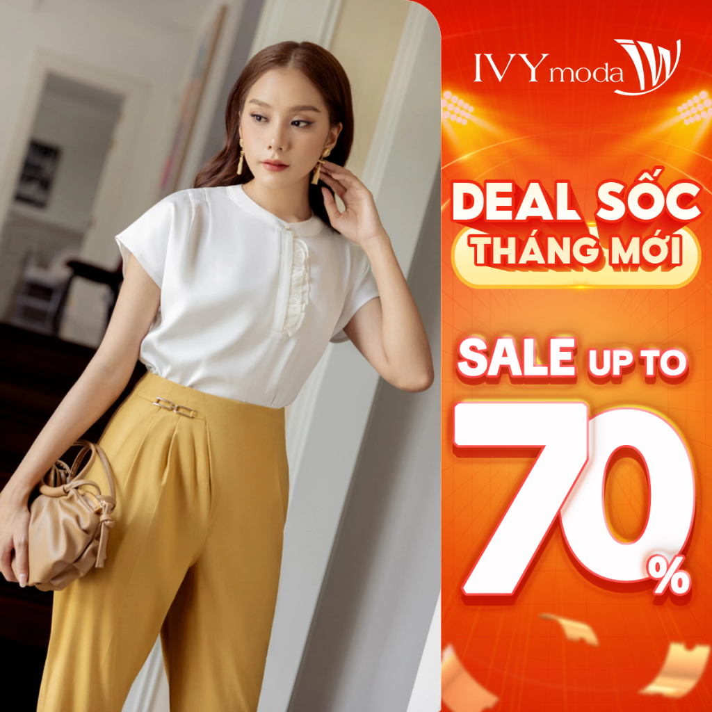 Áo lụa cổ tàu trụ nữ IVY moda MS 16M8301