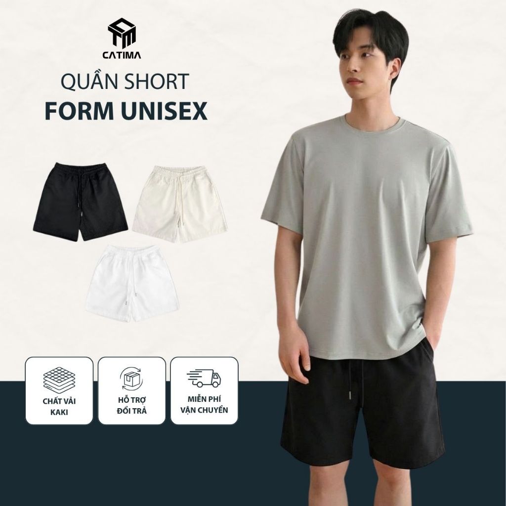 Quần short kaki nam CATIMA dáng trên gối chất liệu Kaki lên form chuẩn quần short unisex Nam Nữ  QS0