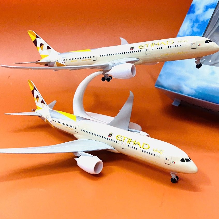 MÁY BAY HÃNG HÀNG KHÔNG UAE "ETIHAD AIRWAYS" BOEING 787 DREAMLINER | KIM LOẠI CAO CẤP (FULLBOX) TỈ L