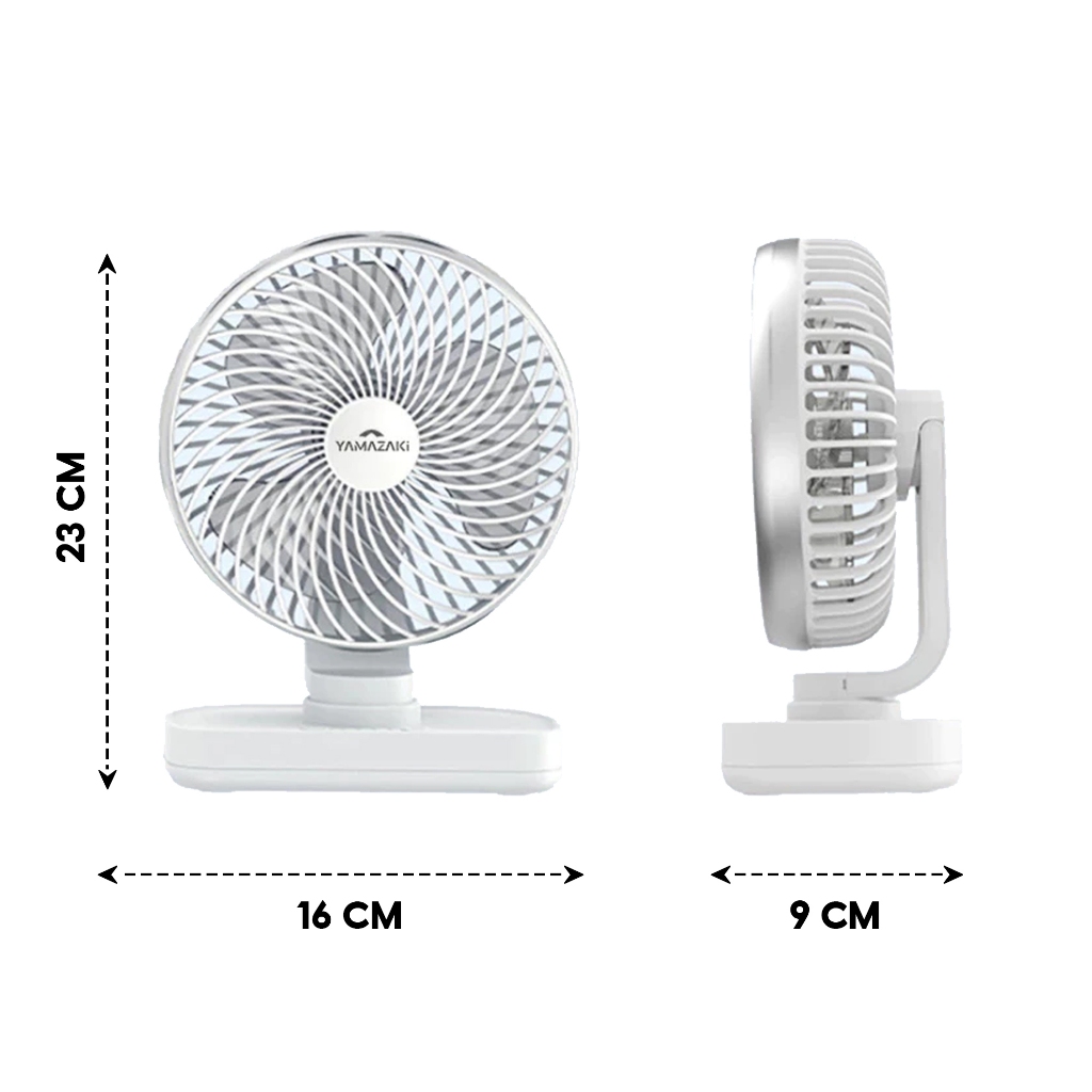 Quạt Mini Tích Điện Để Bàn YAMAZAKI 2800- 4500mAh Để Văn Phòng Không Ồn Tiếng Động Cơ | BigBuy360 - bigbuy360.vn