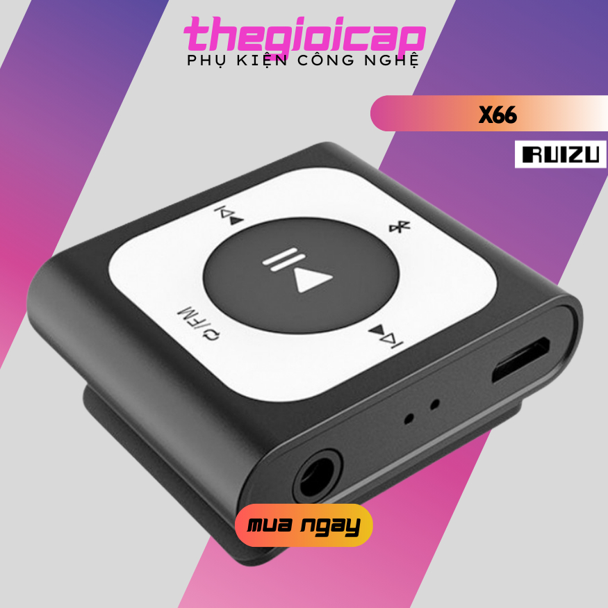 Máy Nghe Nhạc MP3 Bluetooth 5.0 Thể Thao Nhỏ Gọn Kẹp Áo Ruizu X66 Bộ Nhớ Trong 32GB