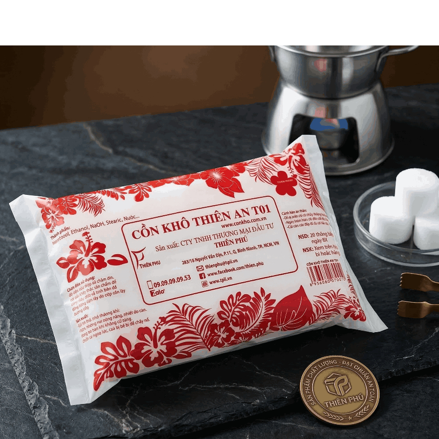 Cồn khô Thiên An T01 - 1KG conkho t01  & combo 3kg conkhot01