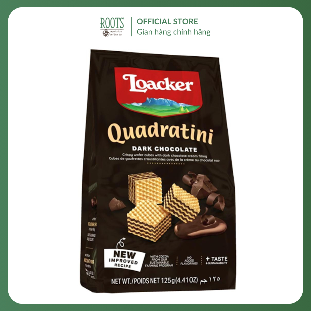 (Ship hỏa tốc) Bánh Xốp Socola Đắng, Quadratini, Dark Chocolate, Crispy Wafer Cubes with Dark Chocol