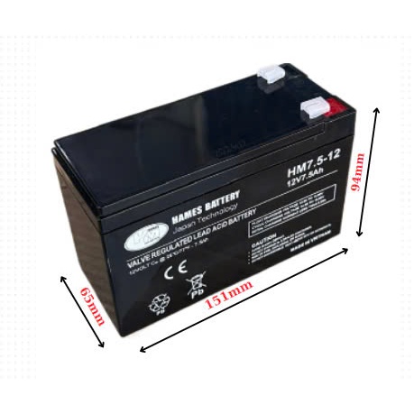 Ắc quy 12V 7Ah dùng cho xe điện trẻ em, loa kéo, UPS, bình thuốc sâu, lưu điện - HAMES HM7-12