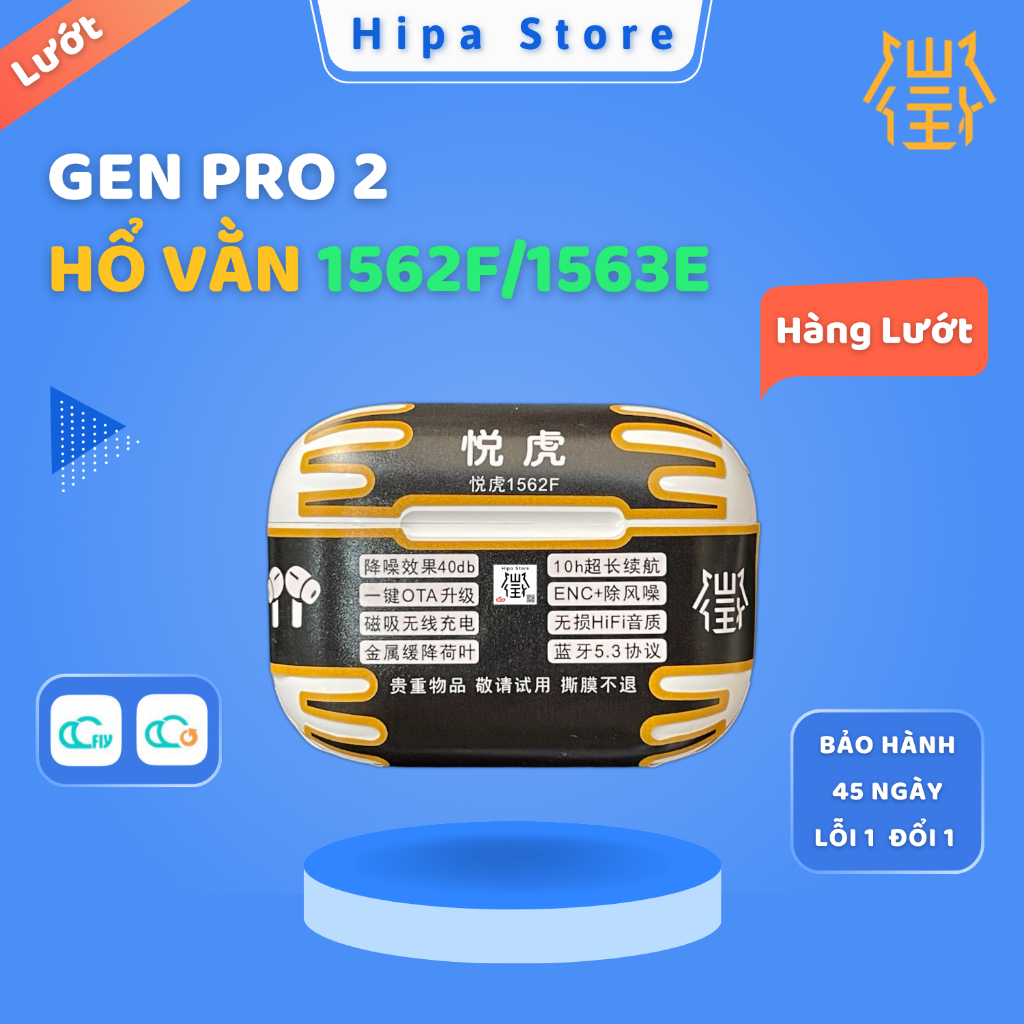 [ Hàng Lướt ] Tai Nghe Hổ Vằn 1563E / 1562F, Tai Nghe Bluetooth Pro 2 Chống Ồn ANC 35DB - Xuyên Âm H