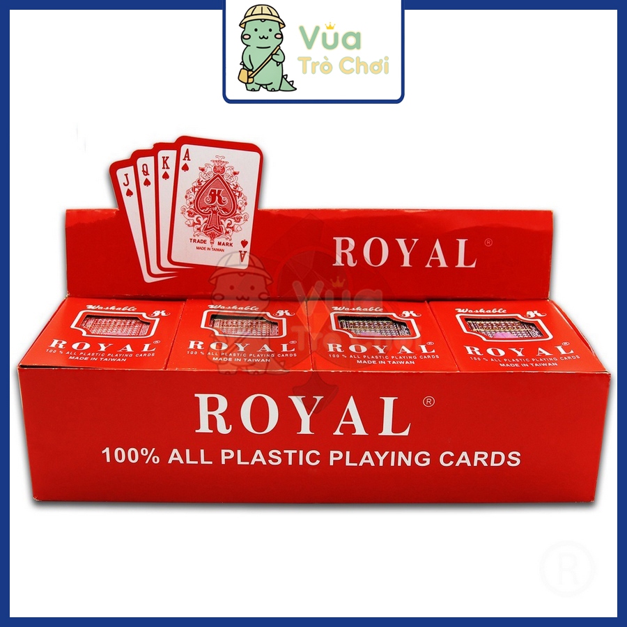 [Hộp 12 Bộ] Bài Tây Nhựa Đài Loan Royal Loại Cao Cấp Chống Nước 100% Bài Poker Nhựa PVC Plastic