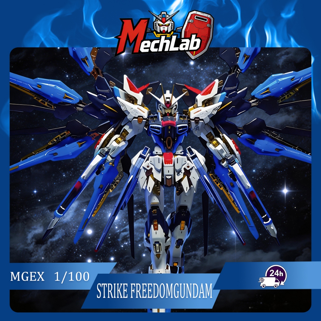 ChangLong 7701 MGEX 1/100 Strike Freedom Gundam Assembly Model Kit with Base & Water Slide Decals Ac