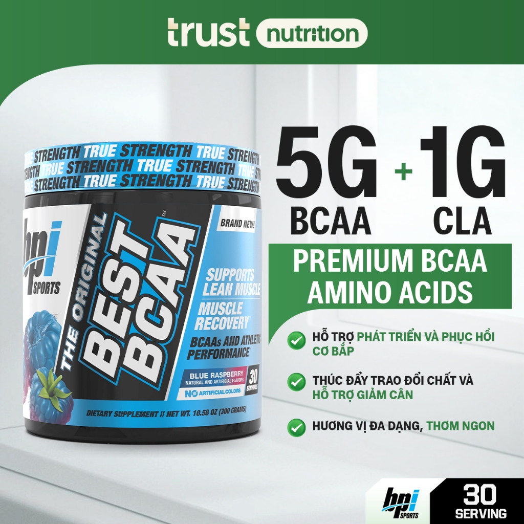 Bột nâng cao hiệu suất tập BPI Best BCAA,hỗ trợ phục hồi, phát triển cơ