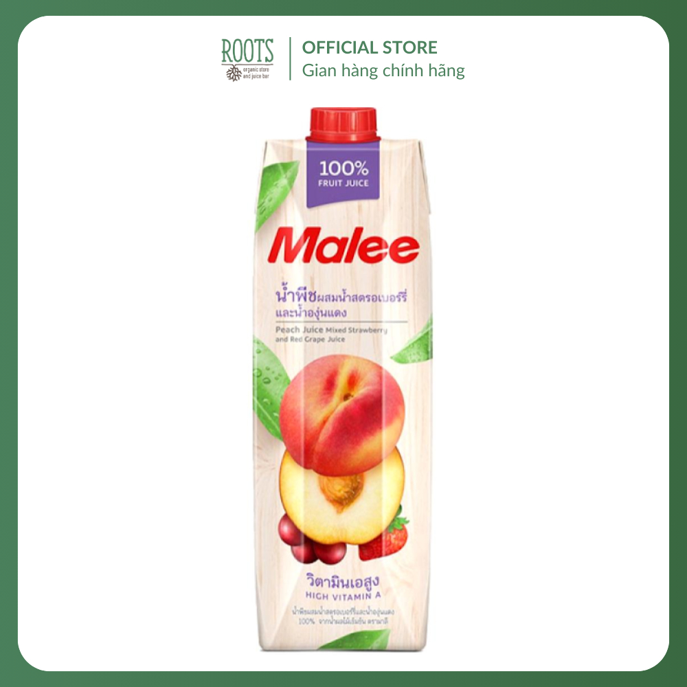 (Ship hỏa tốc) MALEE - Nước Ép Đào & Dâu, Nho, Peach Juice Mixed Strawberry & Red Grape Juice, High 