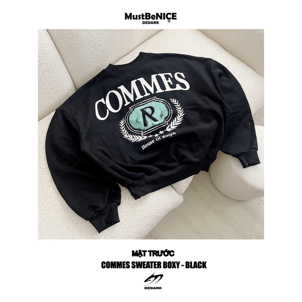 Áo khoác 𝐂𝐎𝐌𝐌𝐄𝐒 SWEATER Boxy DEDARK nam nữ unisex