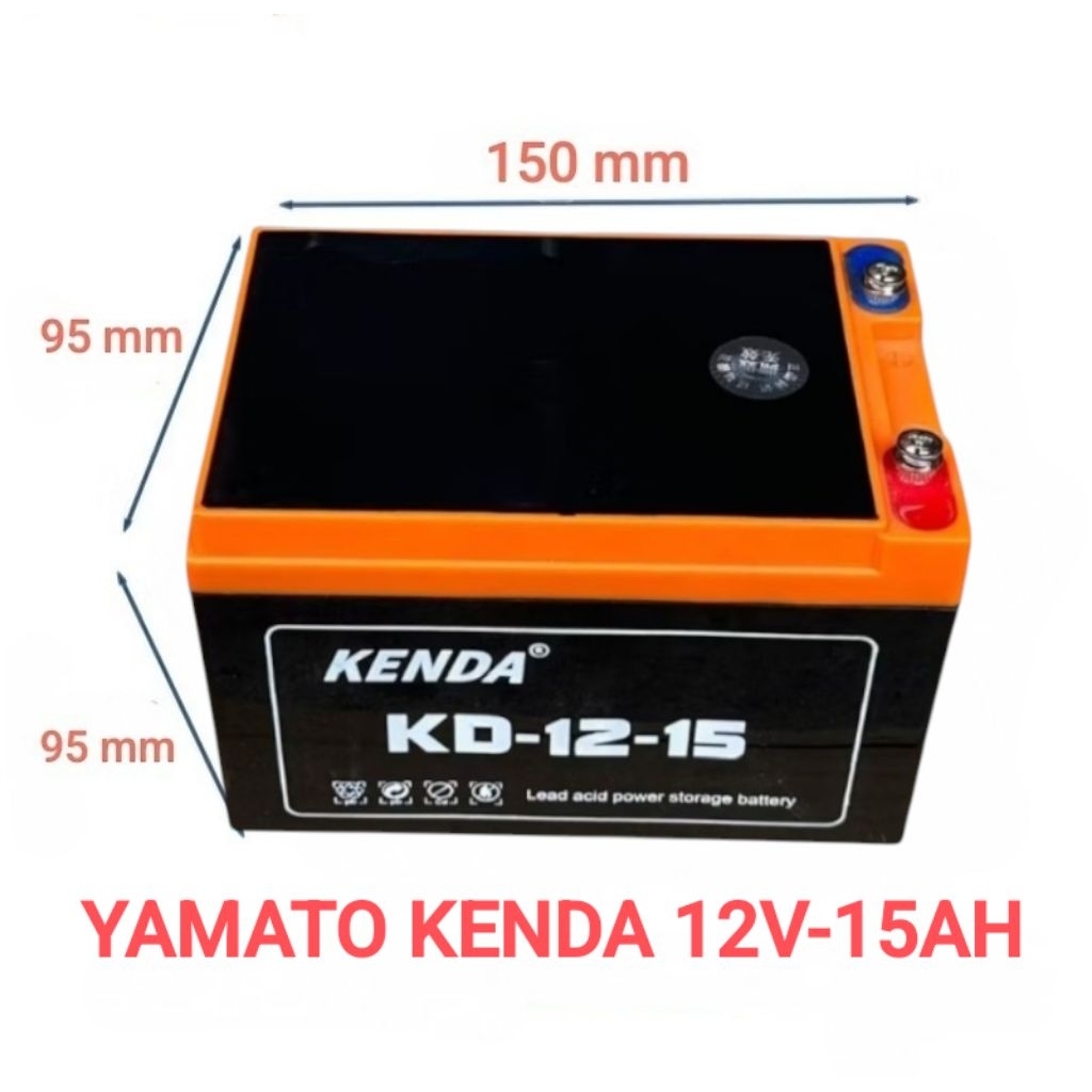 Ắc Quy Xe Đạp Điện Kenda Yamato (12V-15AH) Chính Hãng Dùng Cho, Đèn, Quạt, Loa Kéo, Hệ Thống Camara,