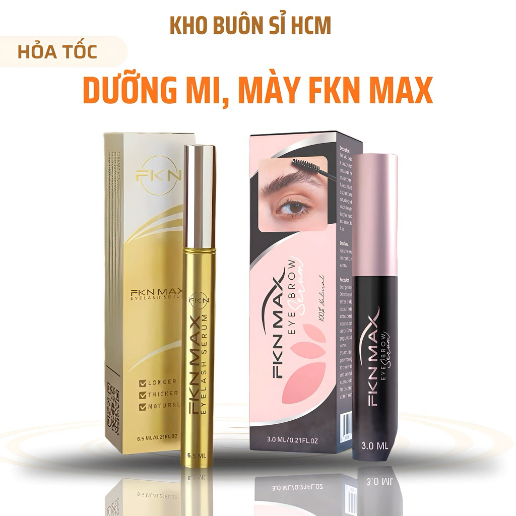 Combo Dưỡng mi FKN Max, dưỡng mày fkn max dài, rậm và đen bóng 6.5ml