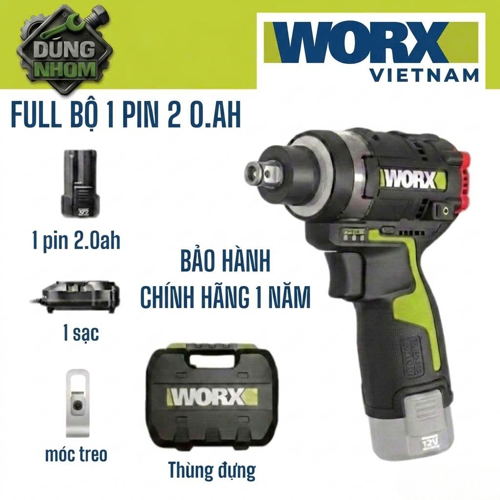 máy khoan vặn vít worx 132t đầu kép