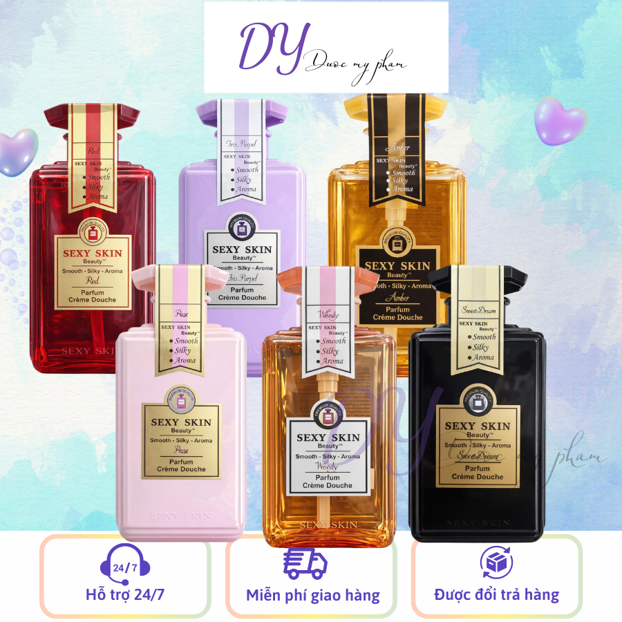 [Chính Hãng] Sữa Tắm Pháp Hương Nước Hoa Sexy Skin Essence Oil Parfum Crème Douche 600ml (Đủ Hương)
