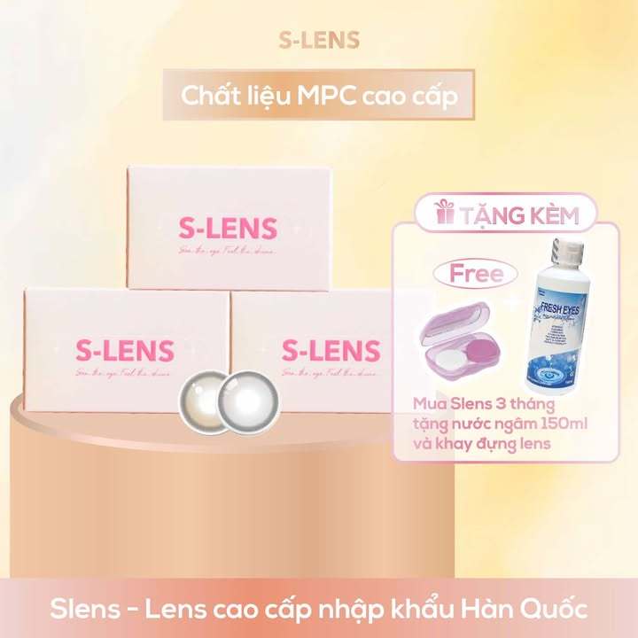 SLENS - 3 THÁNG (1 CHIẾC) Monami brown/gray MPC - Kính áp tròng Hàn Quốc Seoullens